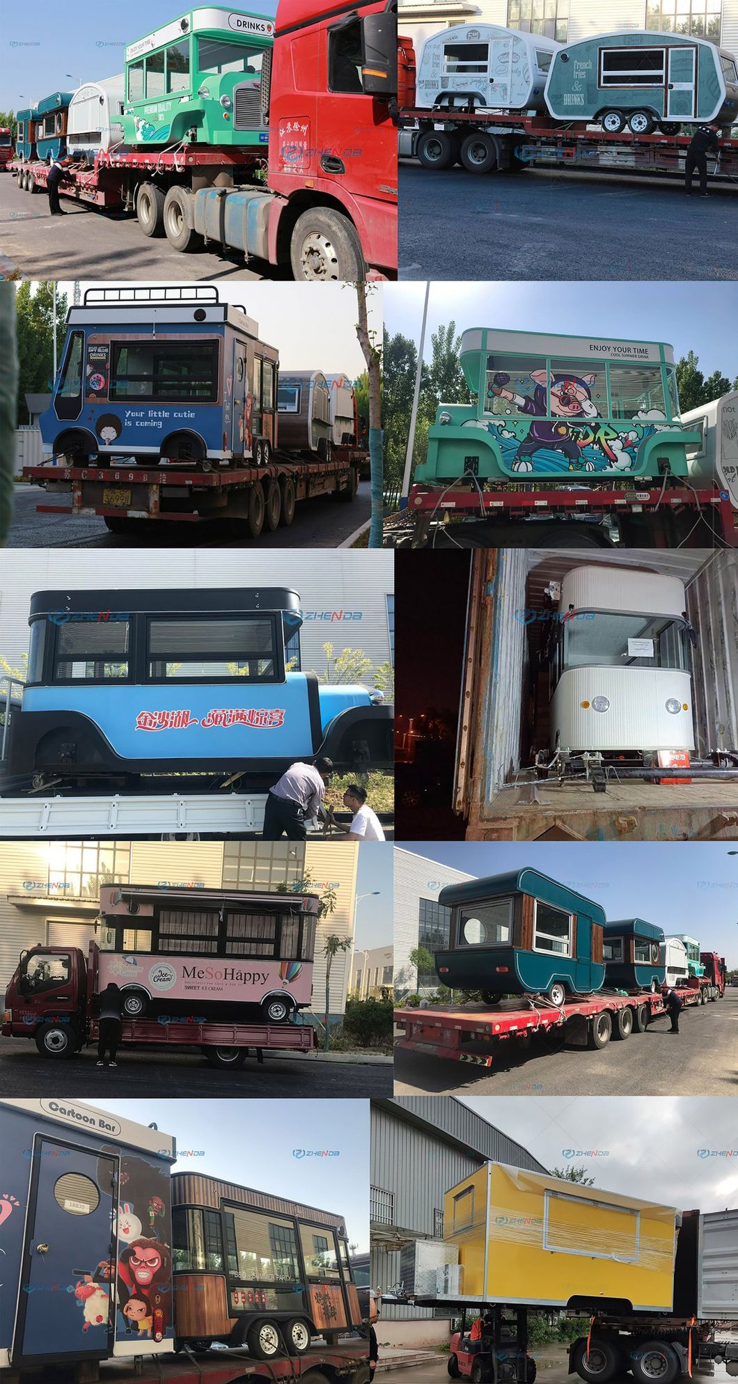Special Offer Custom Logo Color Cute Mini Mobile Commercial Kitchen Trailer Outdoor Street Towable Food Snack Truck Bus