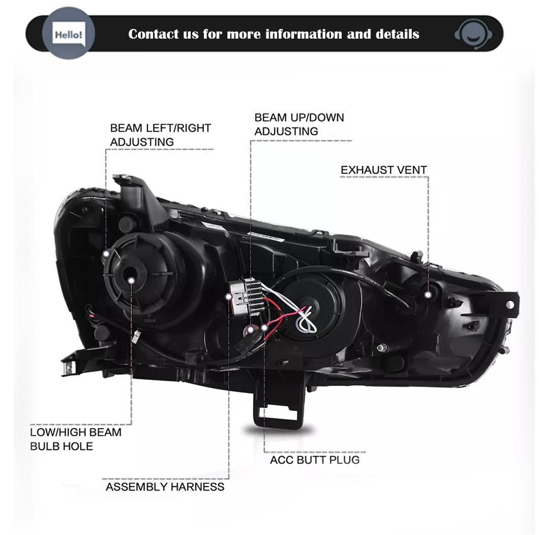 Xenon Headlight with White Side for Jeep Grand Cherokee 14-16 4X4 Accessories Maiker Manufacturer Front Light
