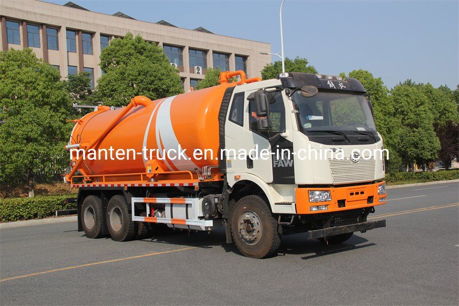 FAW 10m3 12m3 14m3 Vacuum Truck with Moro Jurop Vacuum Pump