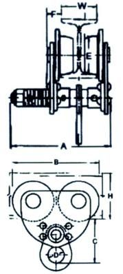 Manual Lifting Steel Plain Hoist Trolley