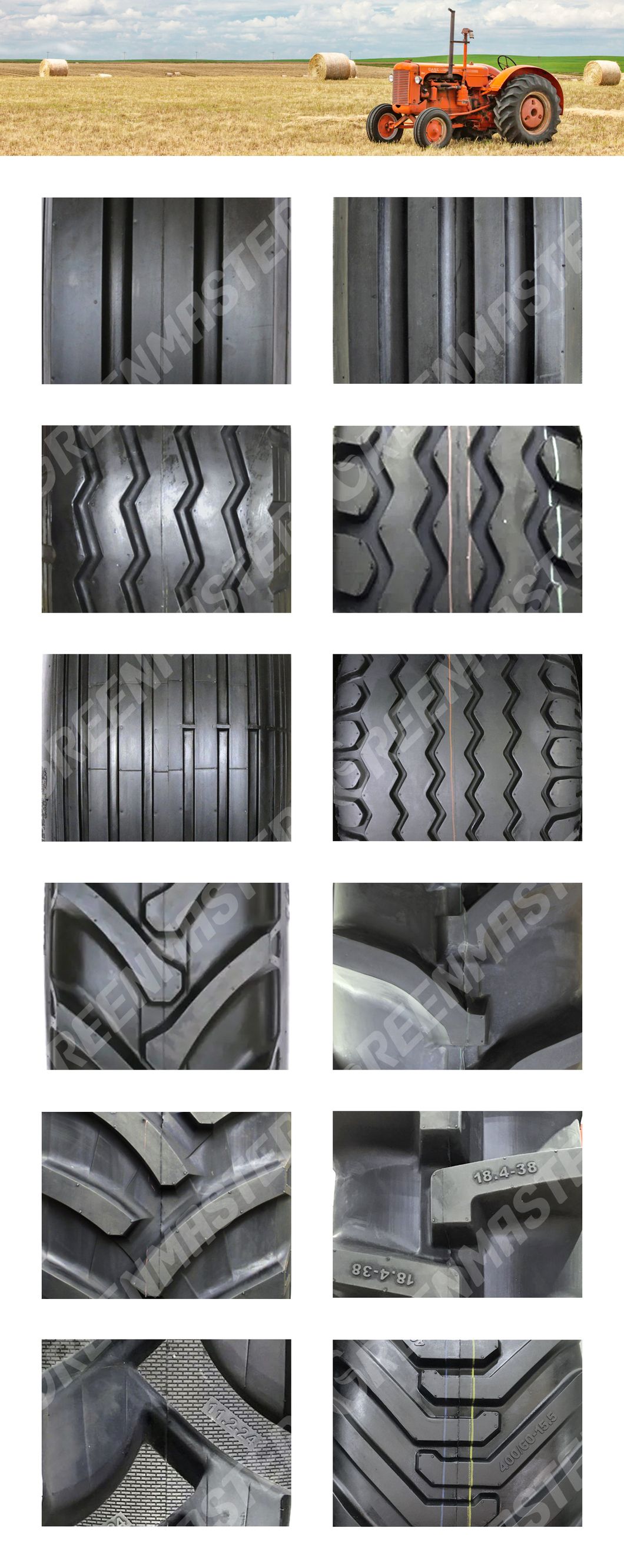R1 Pr1 Imp I3 Agriculture Tractor Tyre, Turf Tractor Tire, Farming Implement Baler Tyre, Paddy Field Ricetire 5.50-17 15.0/55-17 19.0/45-17