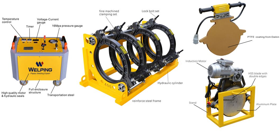 Wp180mm-400mmhdpe/PE/PPR Pipe Manual Butt Fusion Welding Machine