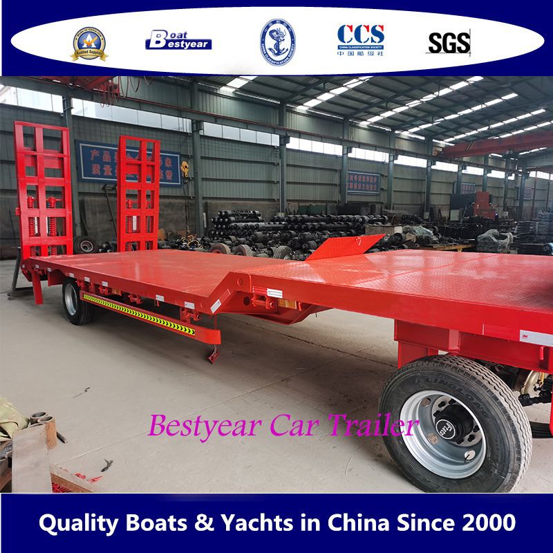 Bestyear Steel Car Trailer Excavator Trailer Road Trailer