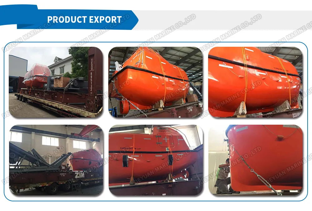 Fire-Protected Glass Fiber Reinforce Plastic Totally Enclosed Lifeboat with Davit