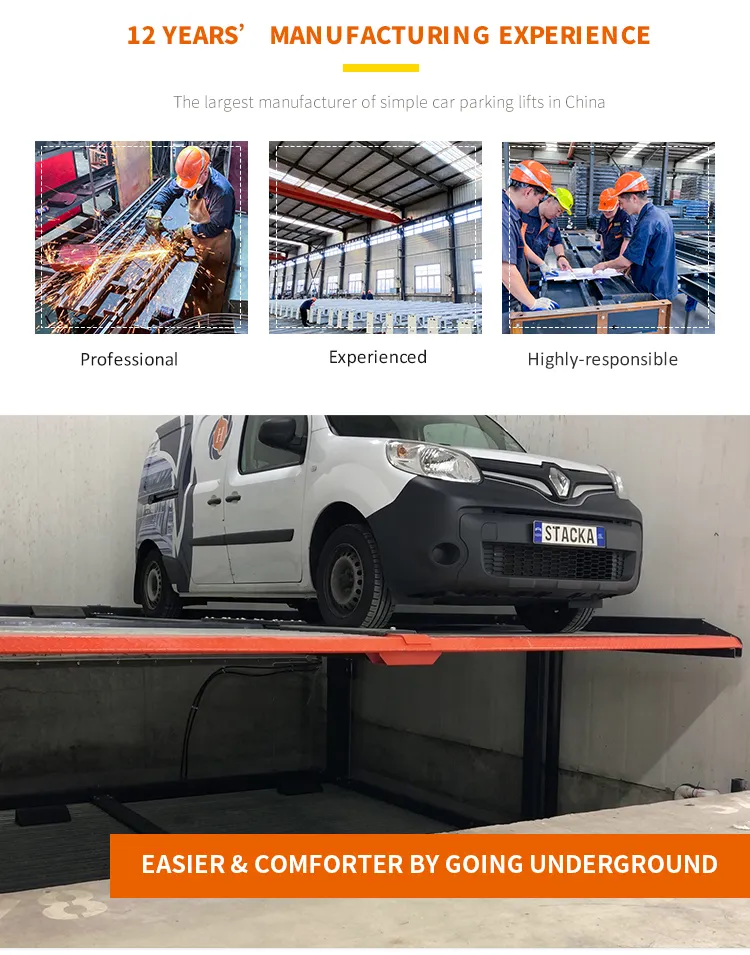 CE Certified 2 Post Underground Car Parking Ramps
