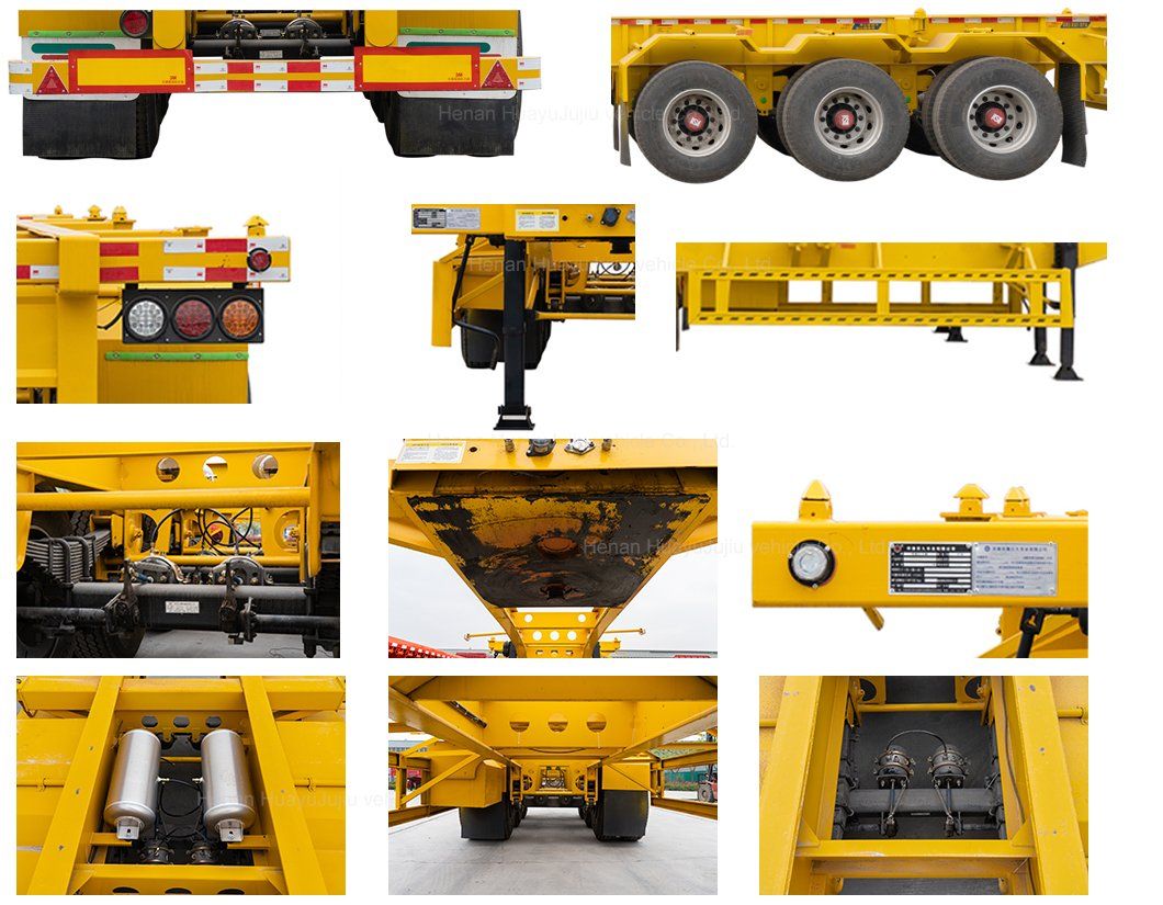3 Axles 20FT 40FT 45FT Gooseneck Container Skeleton Semi Trailer Export Worldwide
