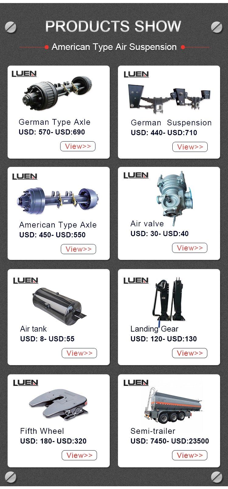 China Factory Supply Trailer Parts German Type Axle Trailer BPW Axle