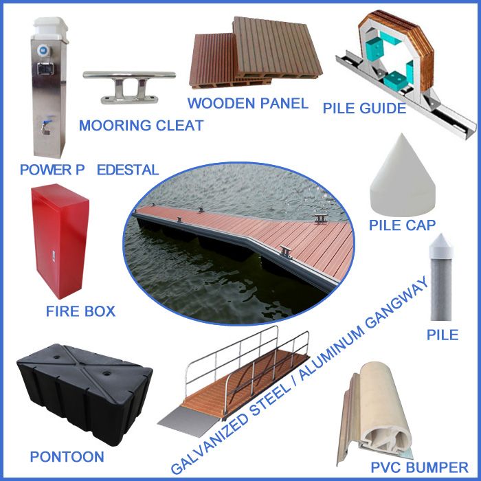 Power and Water Pedestal for Floating Pontoon