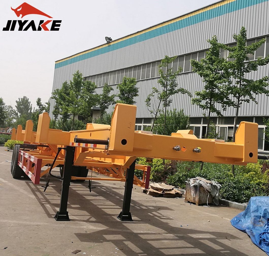 3 Axles 40 FT Flatbed Lowbed Trailer with Container Locks Skeleton Skeletal Semi Truck Trailer Semi-Trailer