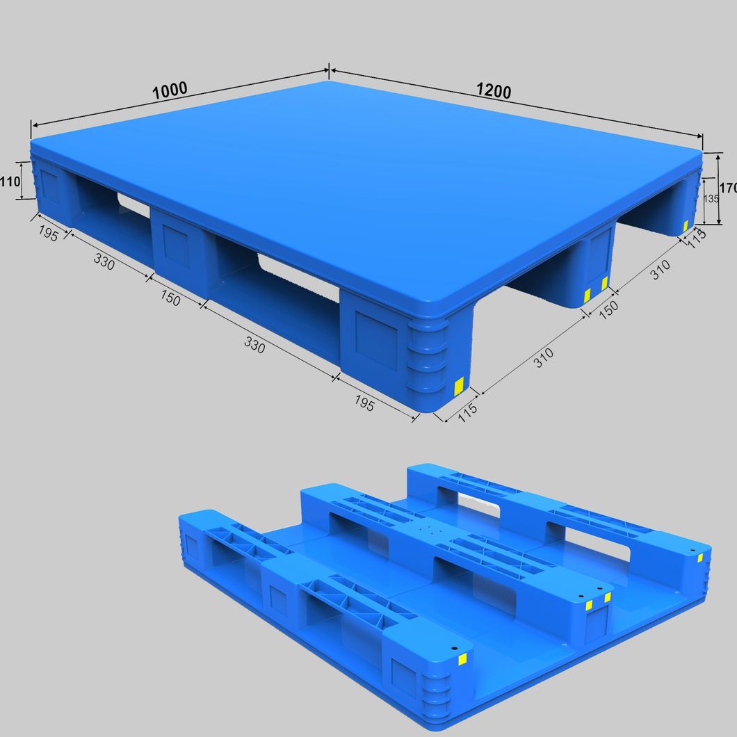 Heavy Duty Closed Deck Injection Molded Plastic Pallet for Racking