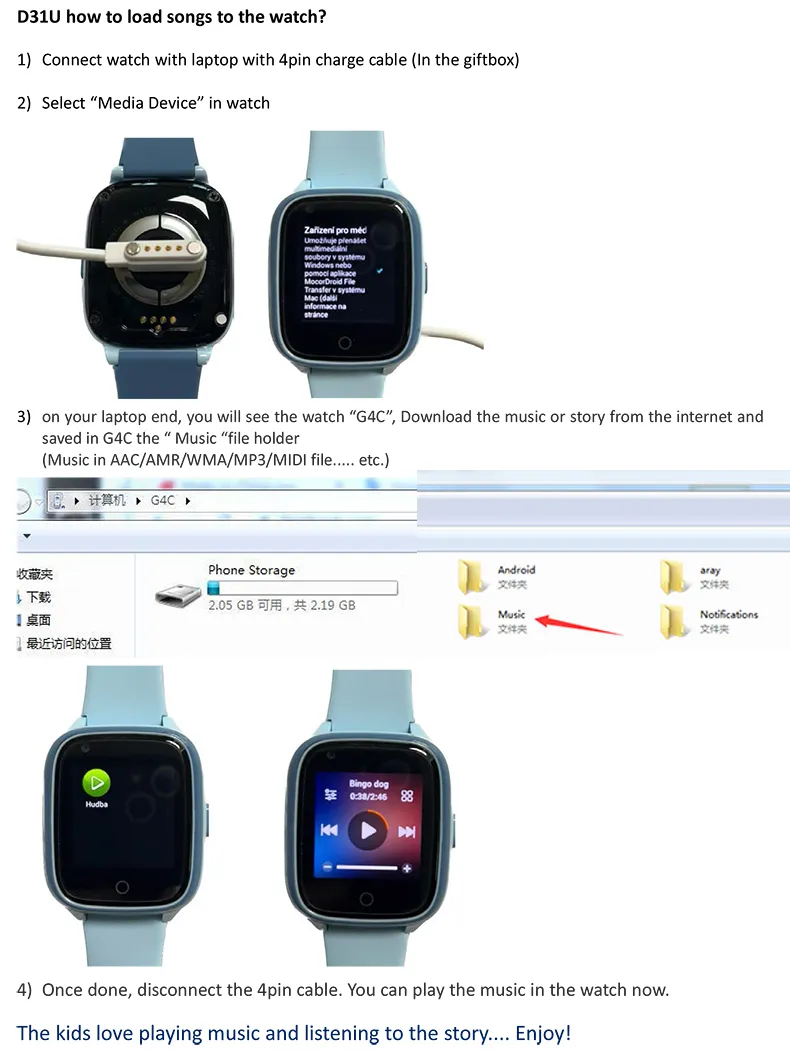 Best 4G IP67 Waterproof Safety Video Call wearable Smart Kids GPS tracker Watch with Take off Alarm Alert for Avoiding Kidnap D31U