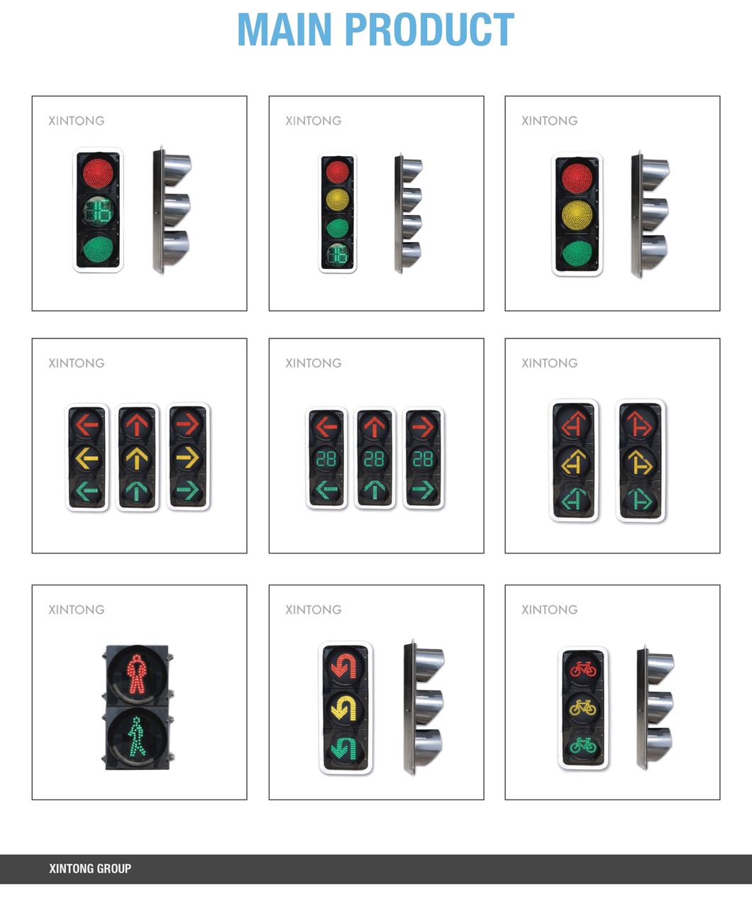 3heads Portable Red Green LED Traffic Signal Light