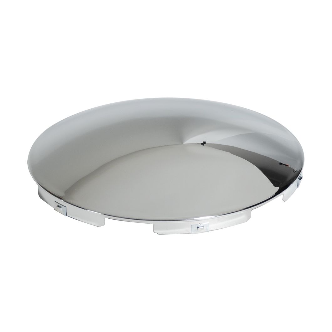Ninetin Truxpro 8-5/8&quot; Stainless Steel Front Center Hub Cap 7/16&quot; Lip with 4 Slots Dome Shape Push on Style for Semi Trucks
