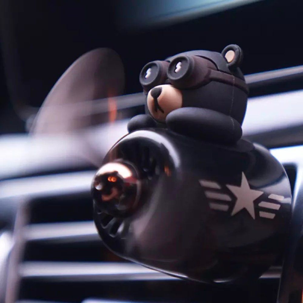 Auto Accessories Interior Perfume Diffuser Car Air Freshener Bear Pilot Rotating Propeller Car Outlet Fragrance Air Freshener