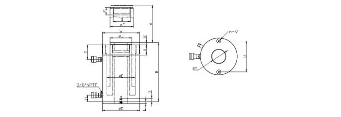 Double Acting High Tonnage Hollow Plunger Hydraulic Cylinder for Series Application