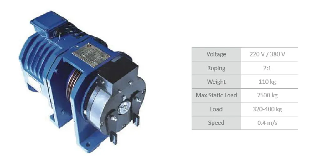 Elevator Parts Eletrical Motor Traction Machine for 6-8 People Elevator