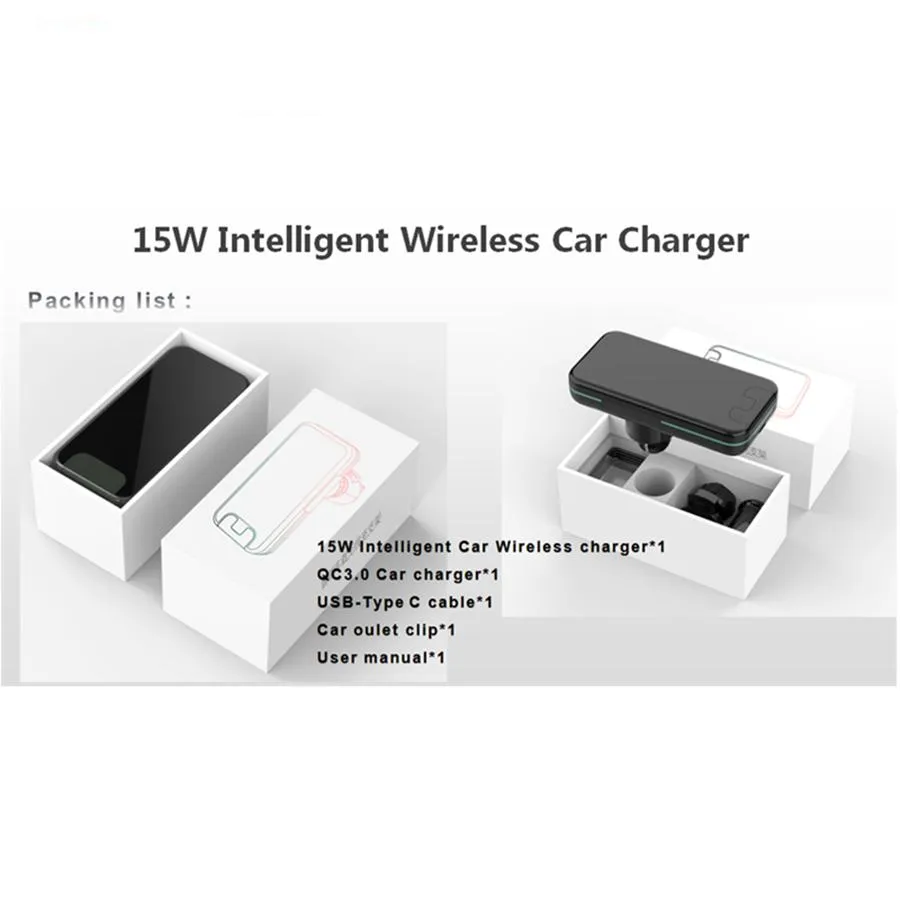 Professional Car Use Sensor Style Automatic One-Hand Lock 12W Wireless Fast Mobile Phone Charger for Auto Air Vent