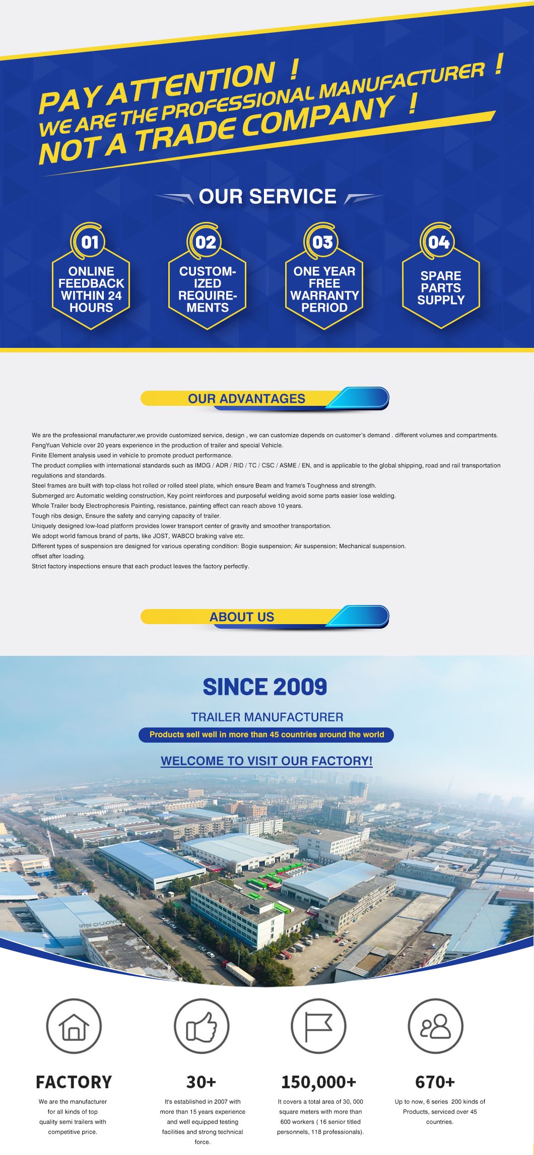 Top Quality 2022 Fengyuan Brand Lowbed /Lowboy / Transportaion / Semi Trailer