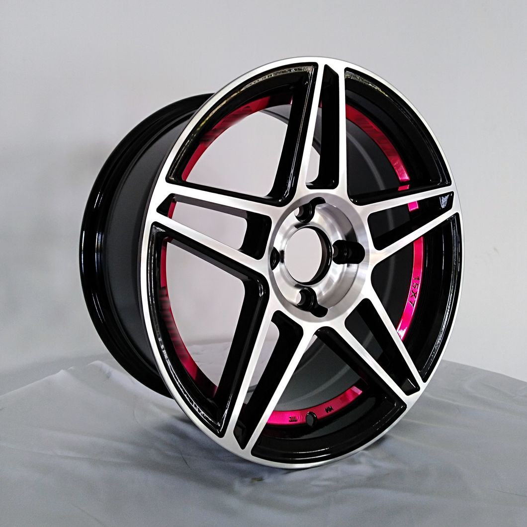 Hot Sale Alloy Wheel Rims 15X7 Inch 5X114.3 Black&Red Passenger Car Wheels for Racing Cars