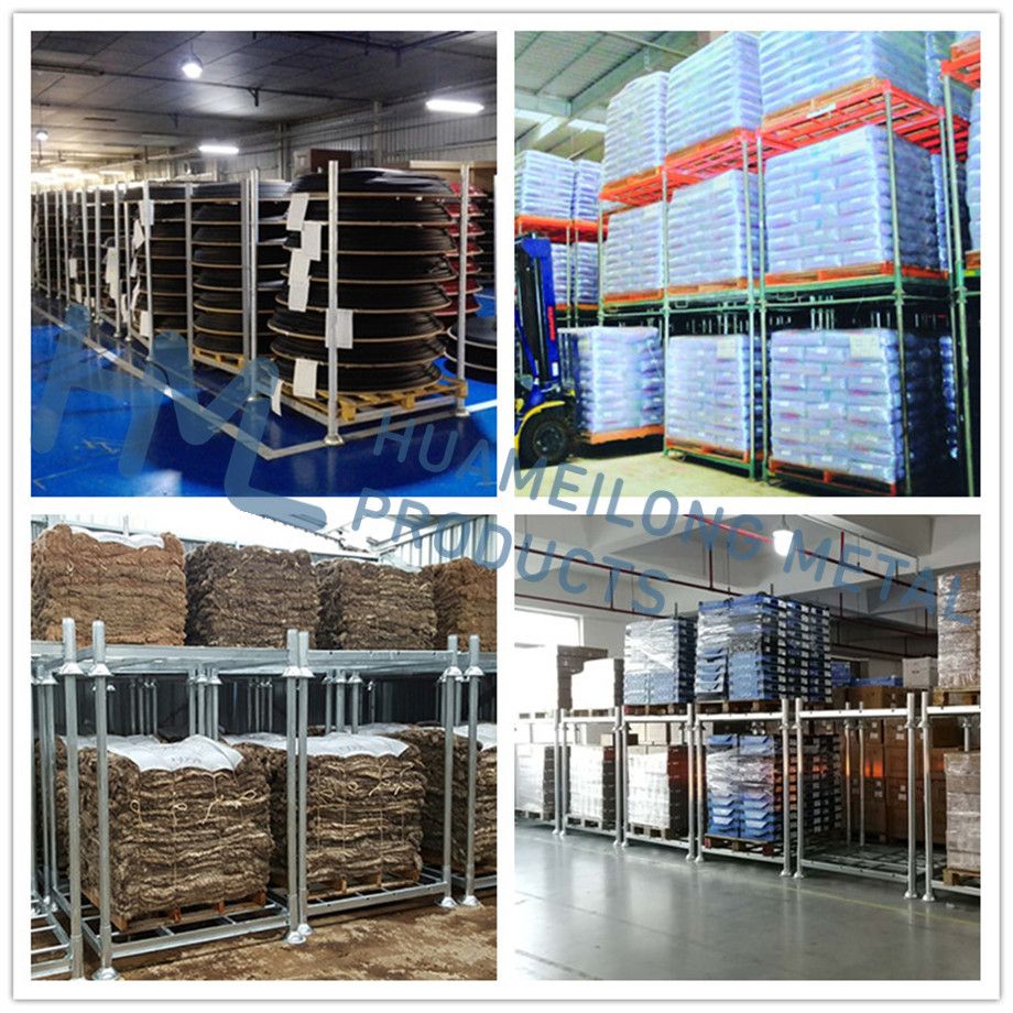Powder Coating Portable Storage Steel Pallet Stacking Rack for Warehouse