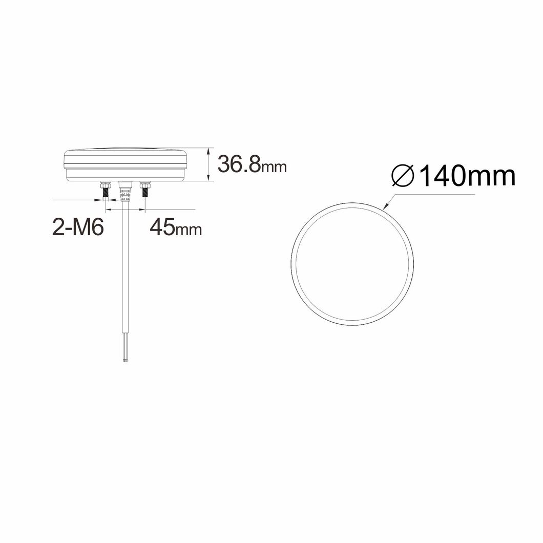 12 V Round LED Tail/Rear Position, Stop, Reverse, Dynamic/ Static DC 10-30V Trailer Lamp Lights