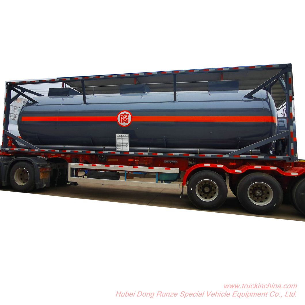 30FT PE Lined Composite Tank Containers for Chemicals Hydrochloric Acid HCl, Caustic Soda, Sulfuric Acid, Ferric Chloride (Road Transport Swap ISO Tank)