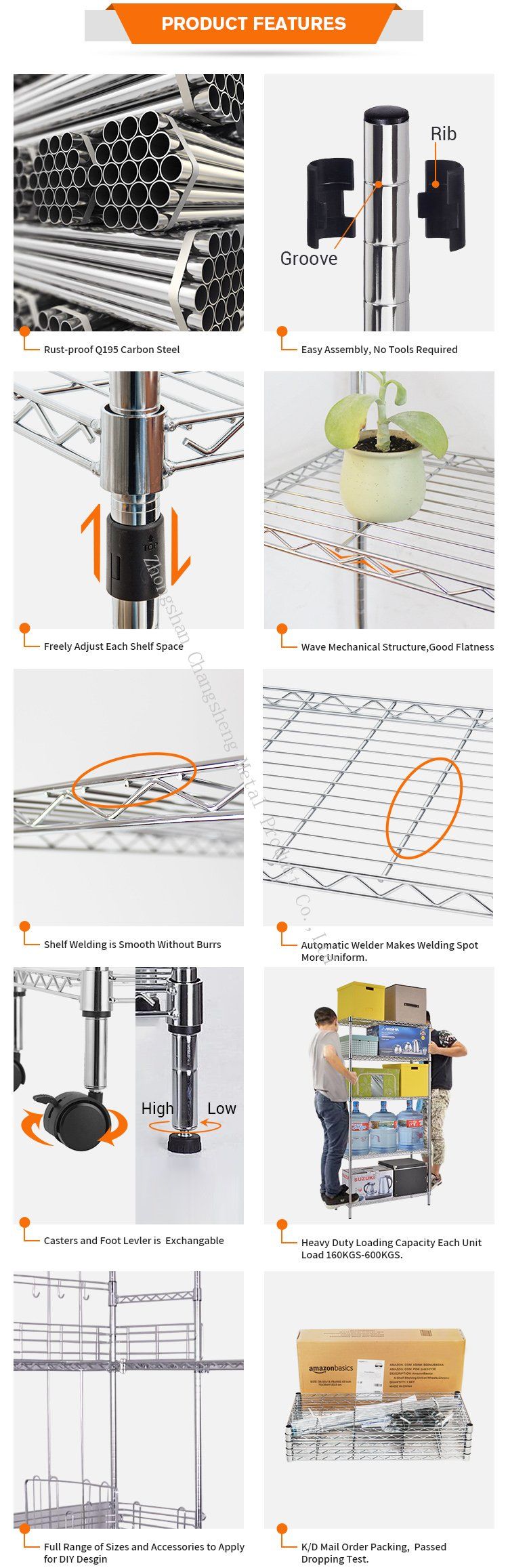 Multifunction 2 Tiers Heavy Duty Metal Wire Shelf Unit Design 2 Tiers Waterproof Metal Mini Storage Rack