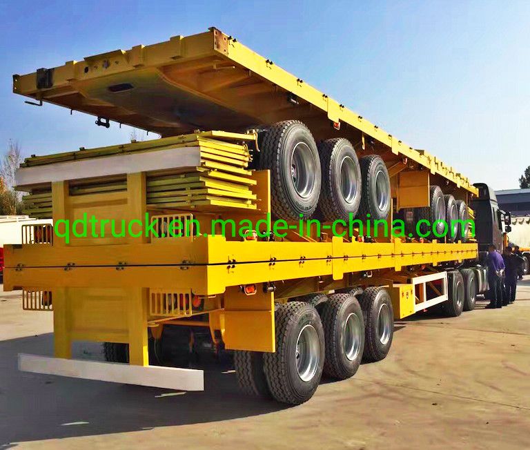 40feet cargo trailers 3 axles semi trailer/ 50 60 tons Utility Flat Bed Container Trailer