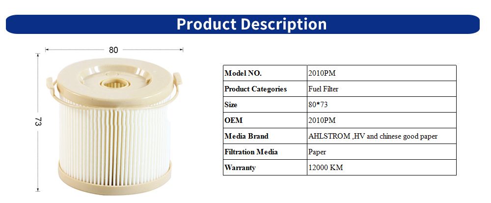 Auto HEPA Parts Diesel Fuel Filter for Truck Engines 2010pm PF59830 86794 Fs20103 Fs19575 Re11325 Fs3794 2010pm
