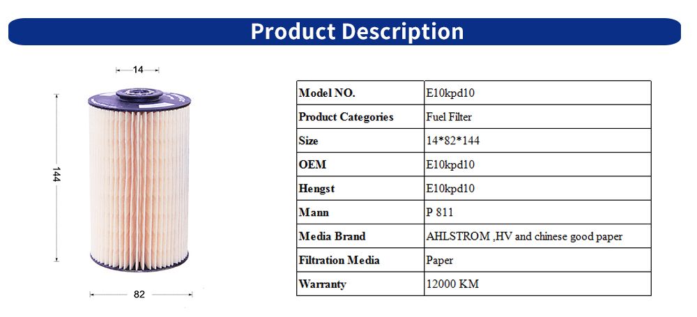 OEM Auto Parts Factory Price Diesel Fuel Filter for Mann Truck Engine E10kpd10