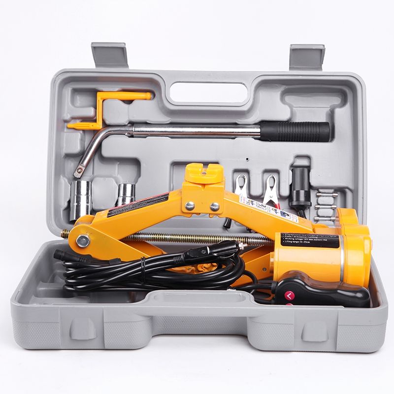 Plastic Box Packing Car Electric Scissor Jack with Handle Bar