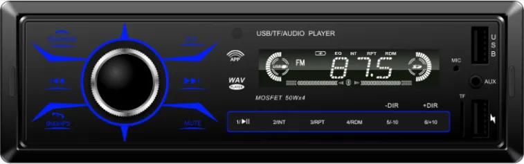 1DIN Car Audio MP3 Player with USB/TF Fast Mobile Charges