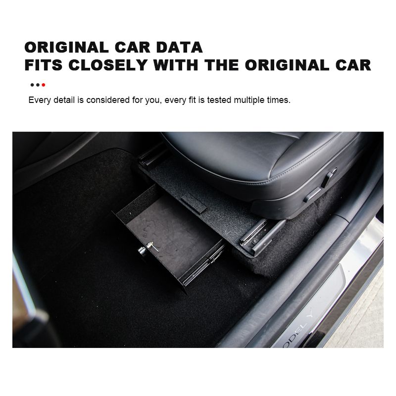 New Design Car Interior Accessories Under Seat Storage Box with Password Lock for Tesla Model Y