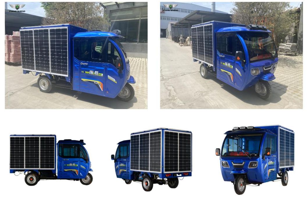 New Energy design Electric Three-Wheeled Cargo Tricycle Adult with Solar Panels