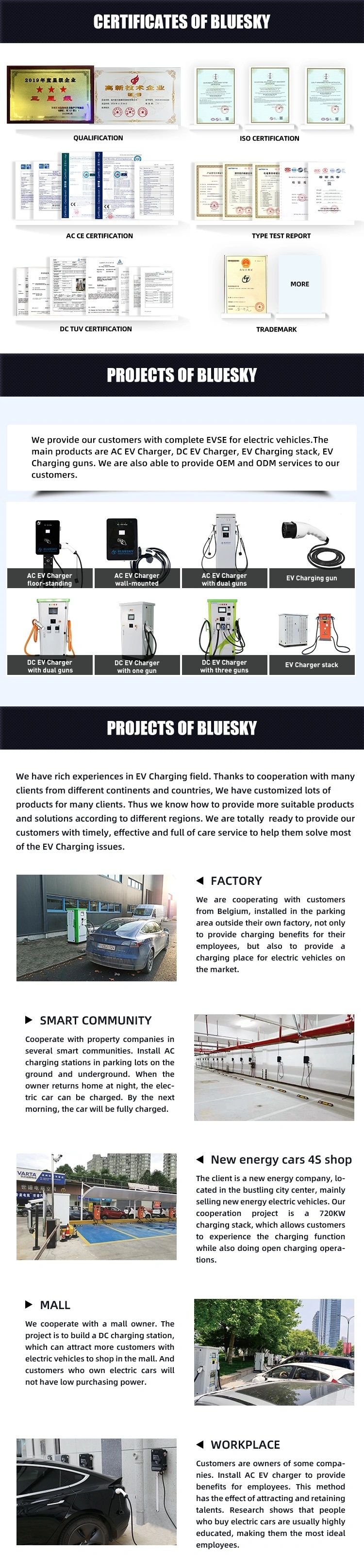 60kw CCS Chademo Two Connectors DC EV Charger with 7 Inch Touch Screen, CE and TUV Cerificate