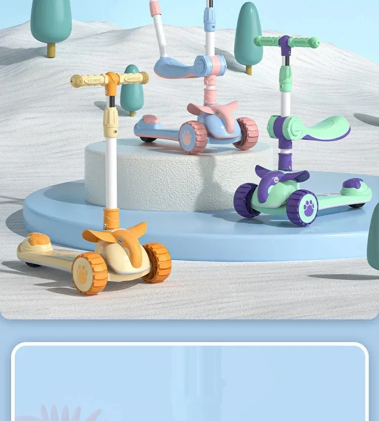 Hot Sale New Design Customized Adjust Seat Height Children Foldable Kid Scooter