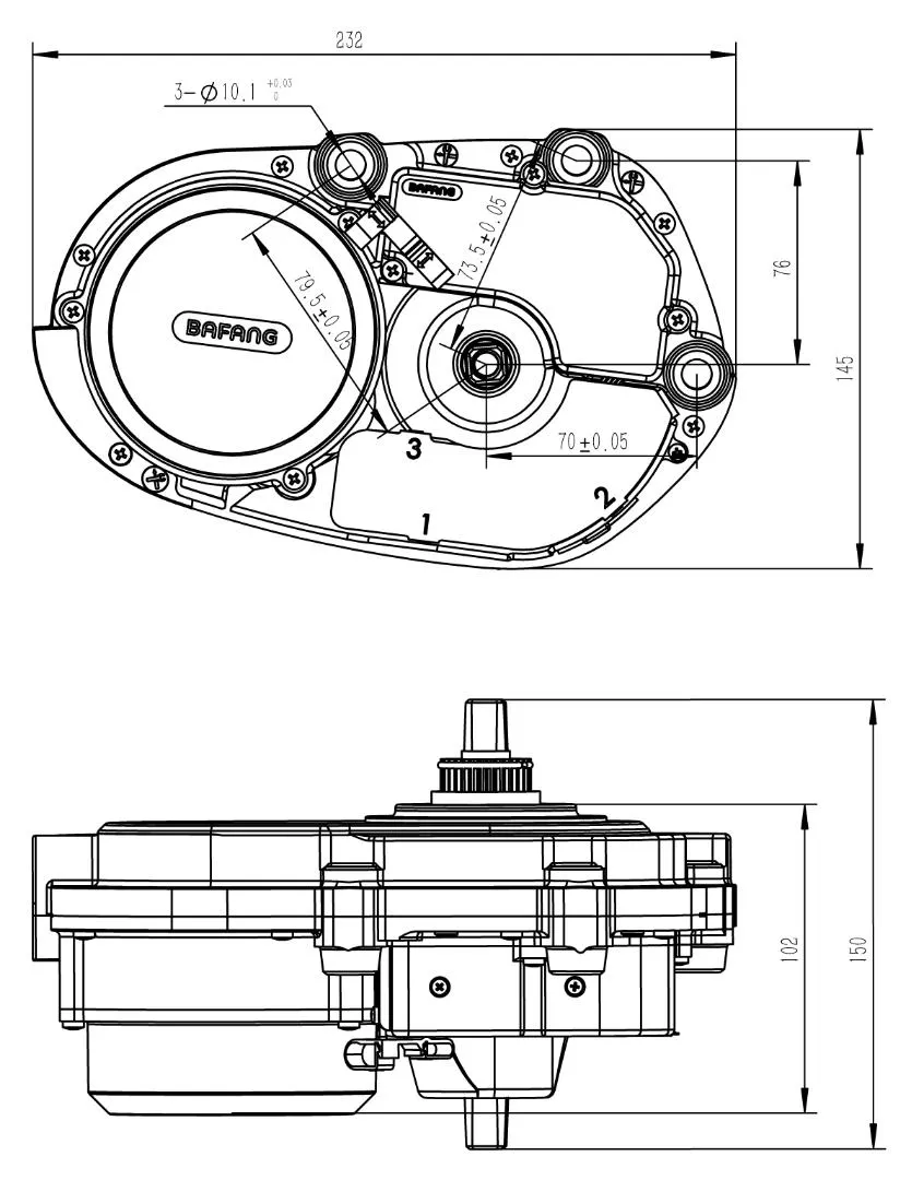 C965 Display 36V 250W Bafang MID-Motor E Bike Kit