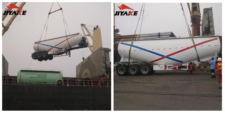 Jiyake 3axle Diesel Engnie 50t Tanker 40cbm Bulk Cement Semi Tanker Trailer Carbon Steel