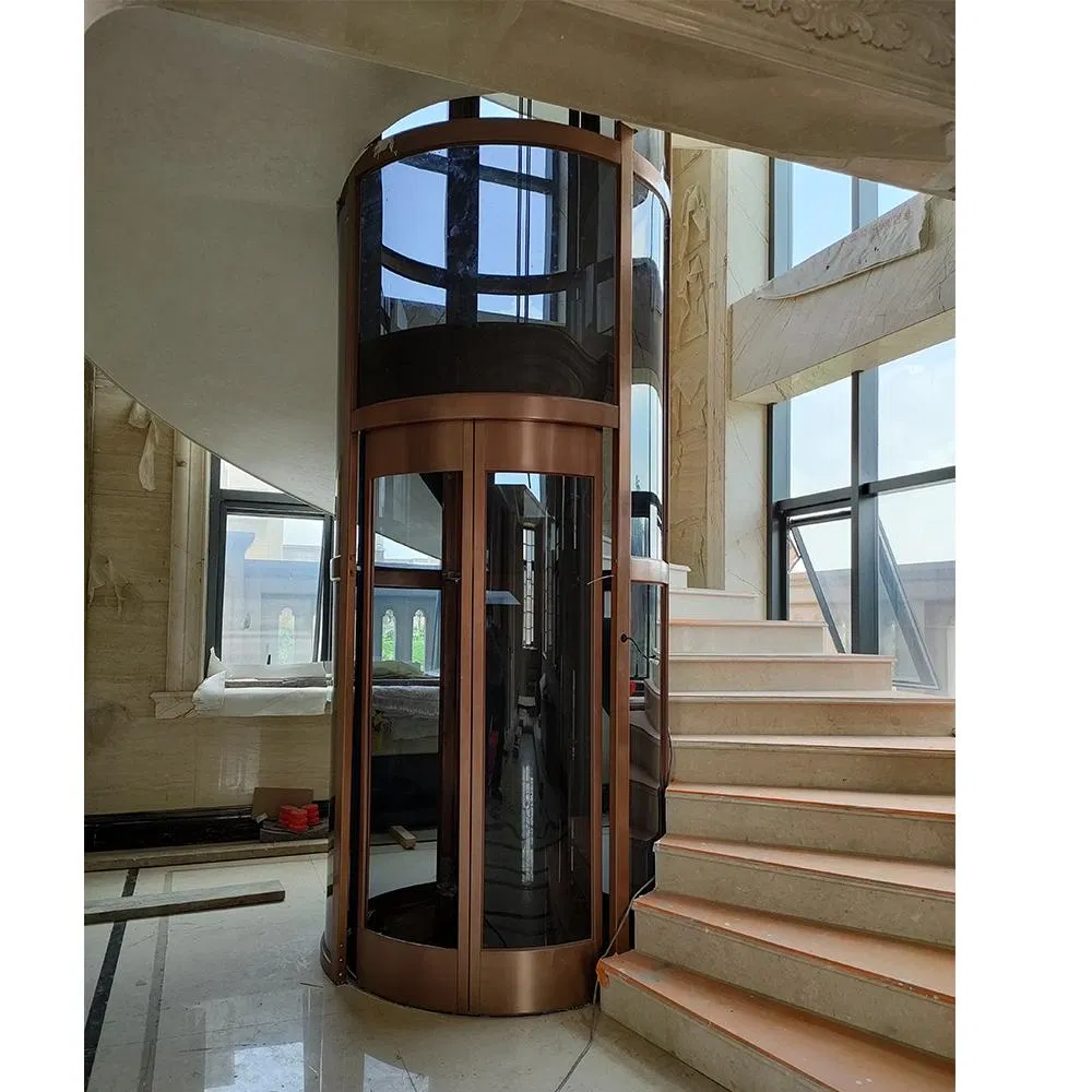 630kg Customized Traction Round Villa Elevator