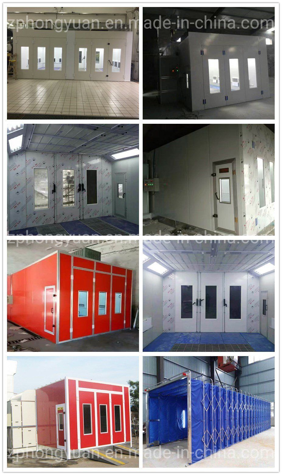 Hongyuan European CE Standard Car Auto Prep Bay/Prep Room/Preparation Station &amp; Spray Paint Booth with Oil Burner Diesel Burner and Infra Red Electric Heater