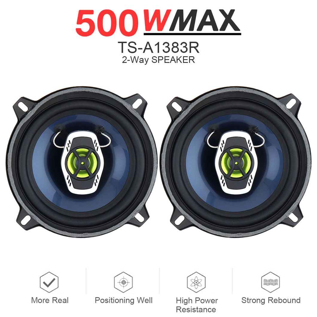 2PCS 5 Inch 13cm 500W 2 Way Car Coaxial Auto Audio Music Stereo Full Range Frequency HiFi Speakers Non-Destructive Installation