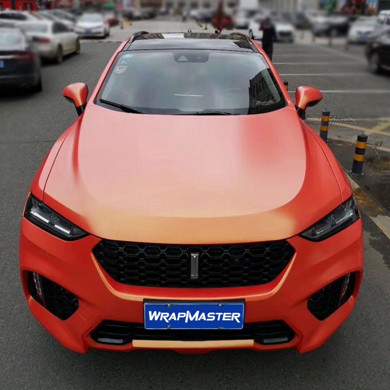 Wrapmaster 1.52*18m Matte Diamonds Gold to Orange Car Wrap Glitter Chameleon Vinyl Car Wrap