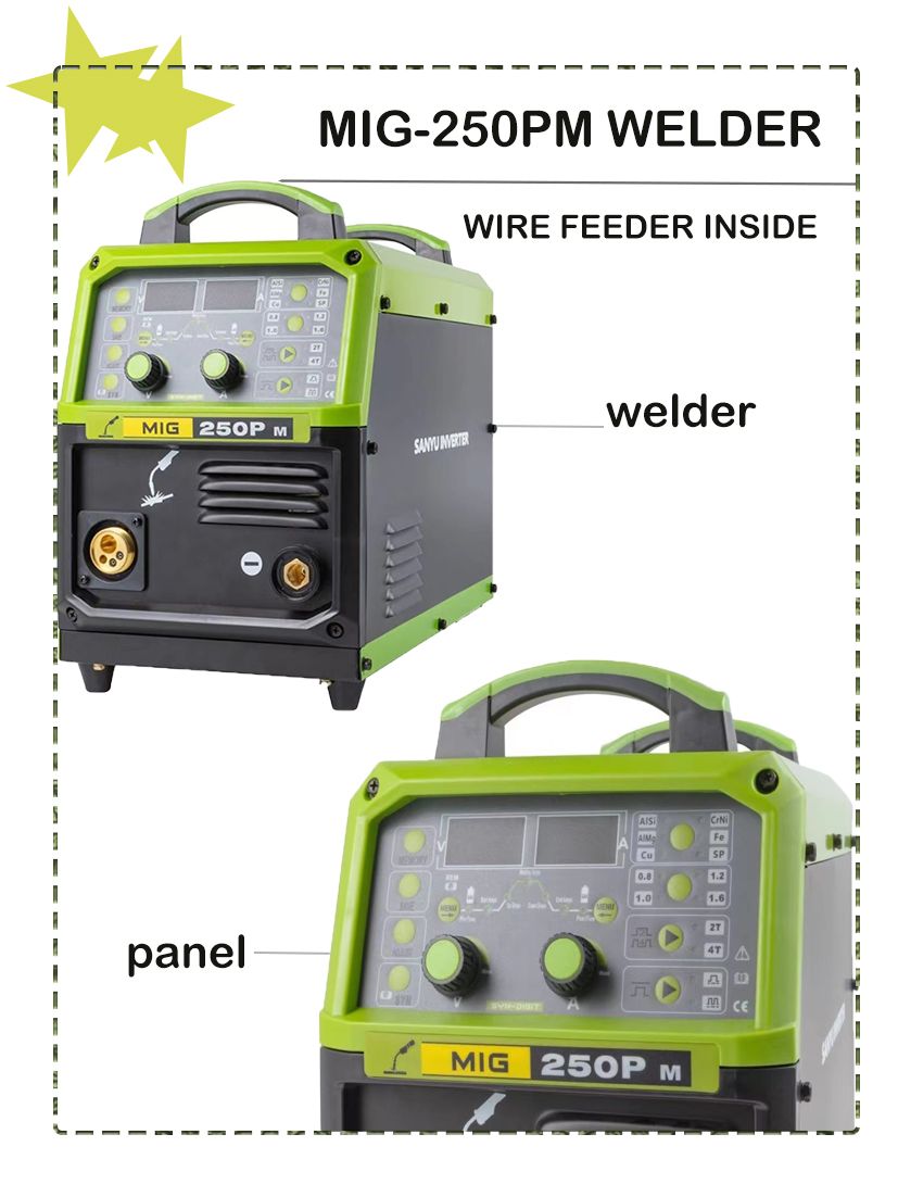 MIG-250pm Mini Welding Machine Wire Feeder Inside MIG Welder