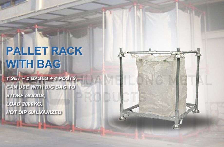 Huameilong OEM Bulk Handling Big Bag Durable Stackable Pallet Rack