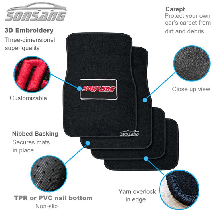 Custom Size High Grade Cut Pile Car Carpet Mat for Model Y