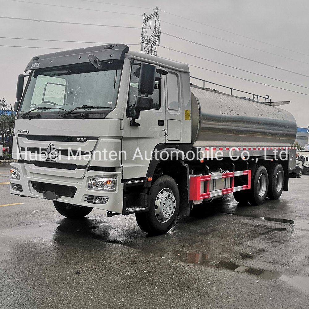 20000L Stainless Steel Tank 20cbm Milk Transportation Tanker Truck with Sinotruk HOWO Chassis