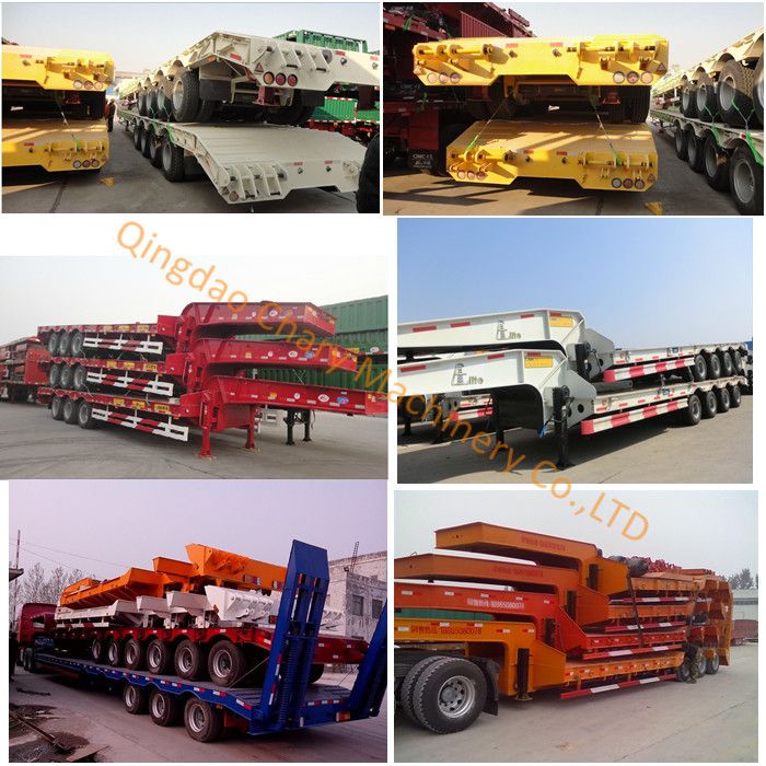 Factory Directly 3 Axle Low Bed Semi Trailer for Heavy Duty