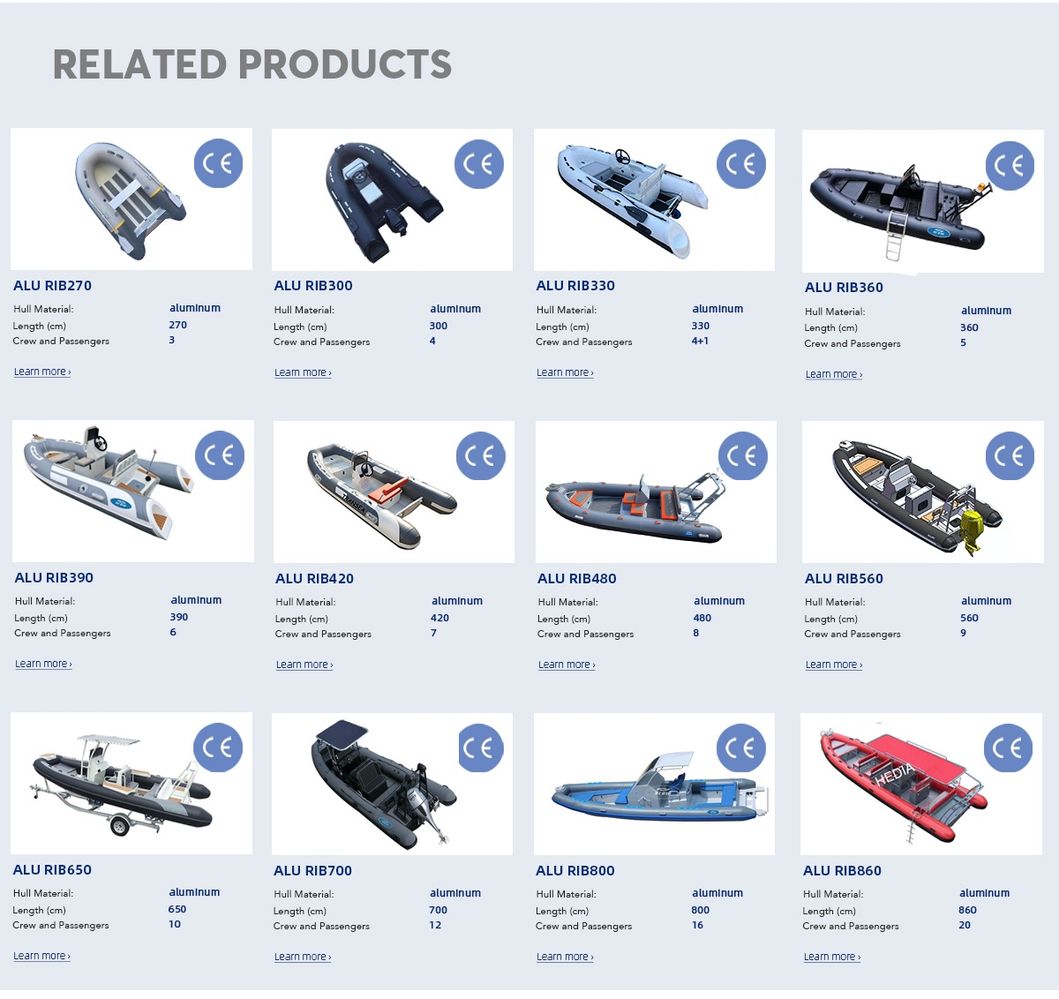 Rhib 700 PVC Hypalon Aluminum Hull Rib Cruising Inflatable Boat