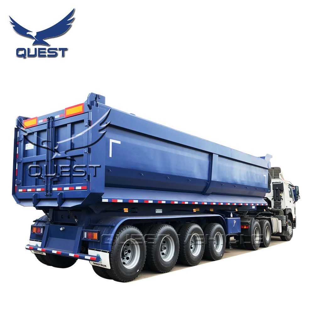 Aggregate 45cbm 80 Tons 4 Axles U-Shape Dump Truck Trailers /Tipper Semi Trailer