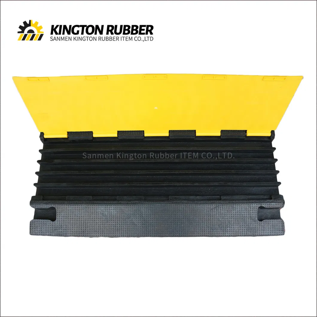 Heavy Duty Speed Hump 5 Channels Recycled Rubber Cable Protector Cord Protector